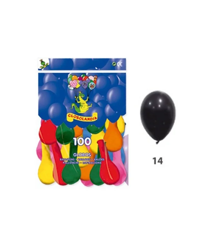 Saco c/100 Balões Lisos Opacos 10P 14 Preto