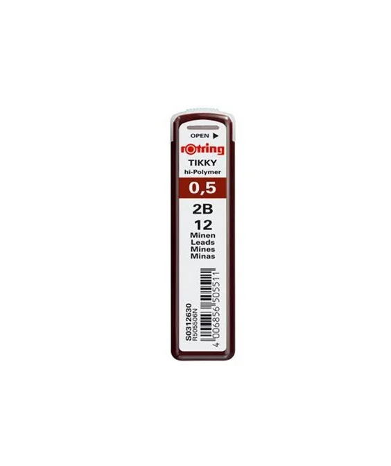 Tubo 12 Minas Rotring 0.5mm 2B S0312630 Tubo 12 Minas Rotring 0.5mm 2B S0312630