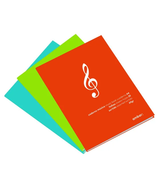 Caderno Agrafado Música Ambar A4