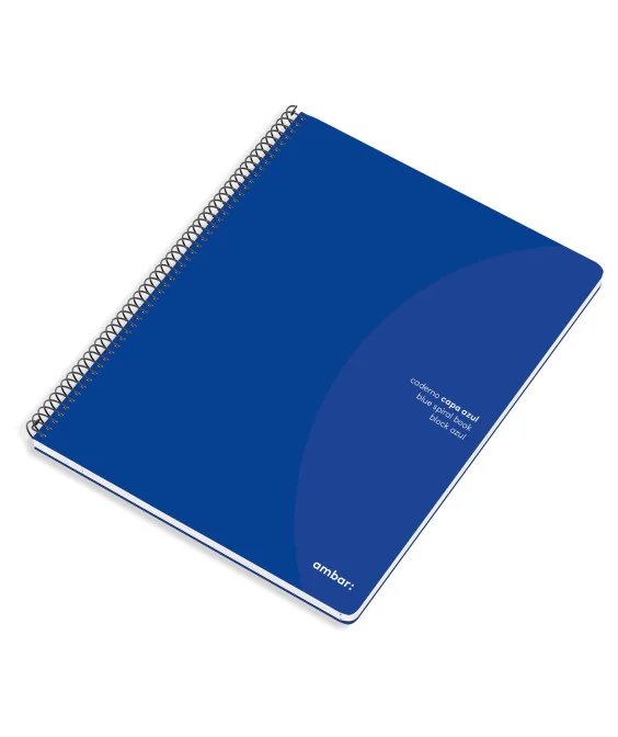 Caderno Espiral Ambar Capa Azul A4 Quadriculado