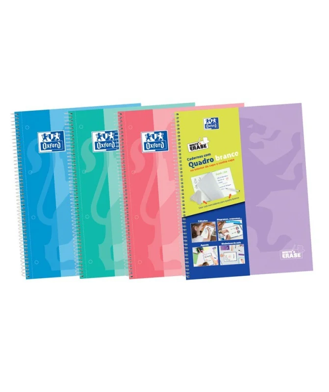 Caderno Espiral Oxford Capa Dura W&E A4 Pautado Cores Pastel