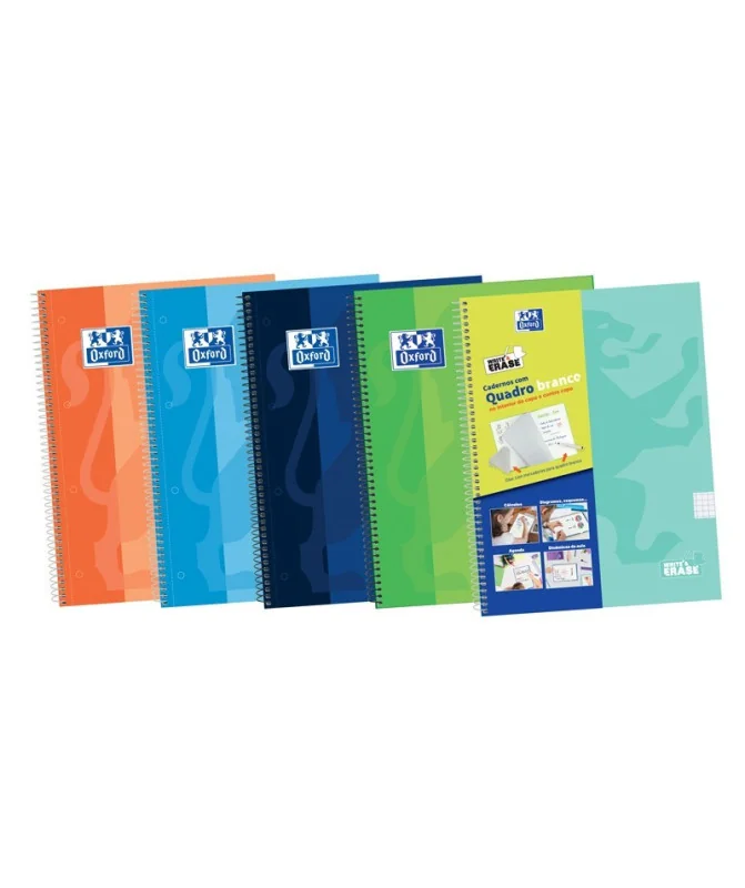 Caderno Espiral Oxford Capa Dura W&E A4 Quadriculado Cores Sortidas