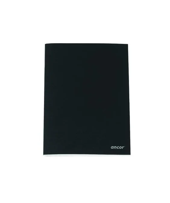 Caderno Capa Preta A5 Quadriculado Ancor 80fls/60grs