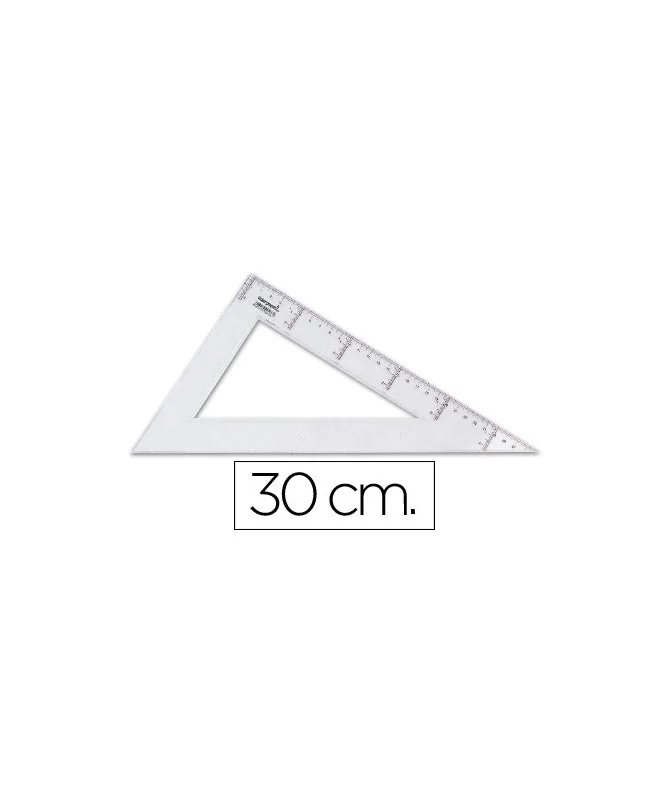 Esquadro Triangular Liderpapel Plástico Cristal 30cm 60º