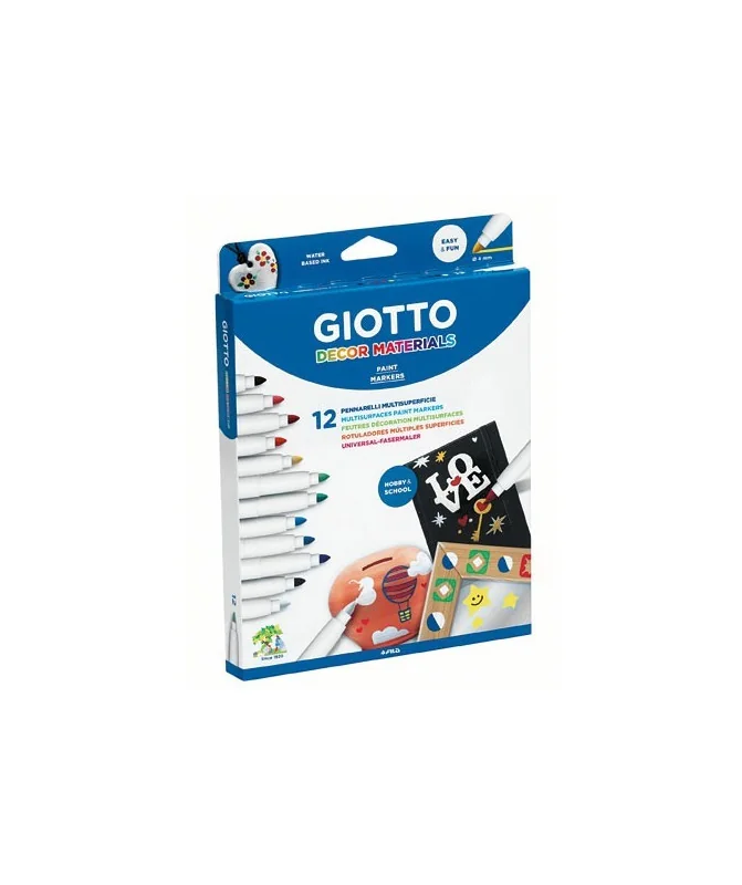 Caixa 12 Marcadores Feltro Giotto Decor Materials 453400