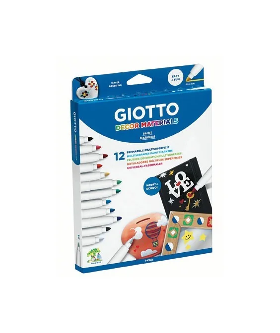 Caixa 12 Marcadores Feltro Giotto Decor Materials 453400