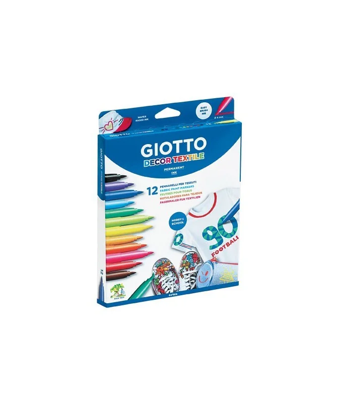 Caixa 12 Marcadores Feltro Giotto Decor Têxtil 494900