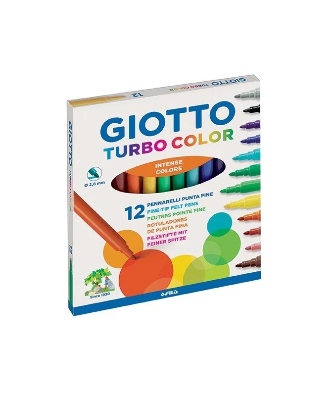 Caixa 12 Marcadores Feltro Giotto TurboColor 416000