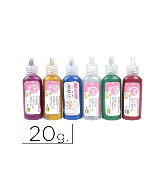 Frasco 20gCola Glitter Purpurinas Liderpapel Cores Sortidas Metálicas