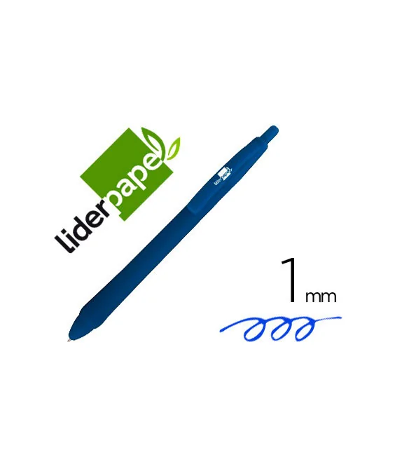 Esferográfica Liderpapel Gummy Touch Click 1,00mm Tinta Azul