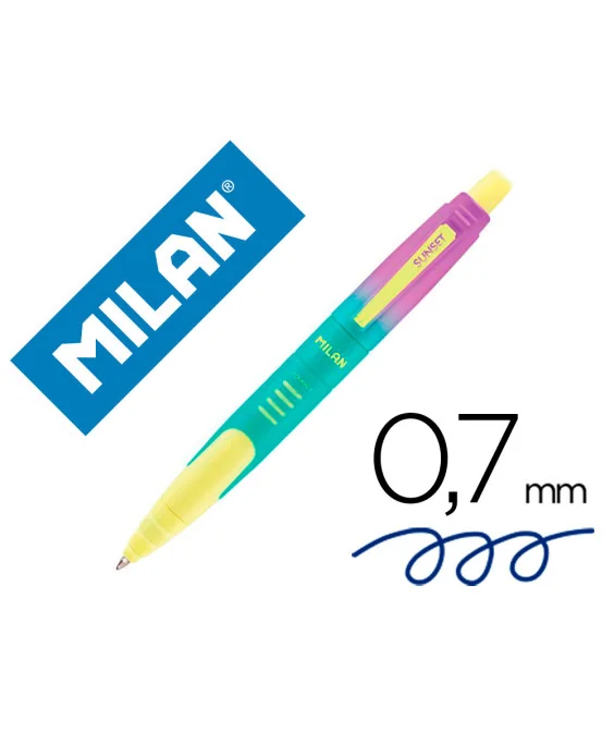 Caneta Esferográfica Milan Compact Sunset Retractil Traço 1mm Tinta Azul Cores Sortidas