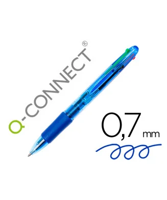 Caneta 4 em 1 Q-Connect (Azul, Preto, Vermelho e Verde)