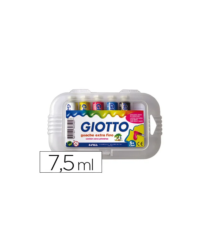 Estojo c/ 5 Tubos Guache Escolar Giotto 7.5 ml Sortido