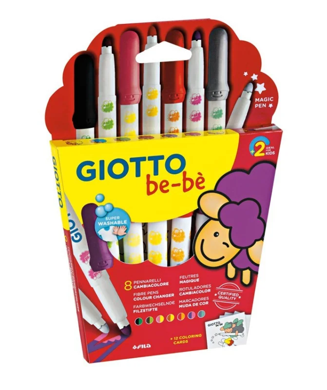 Caixa c/ 8 Super Marcadores Feltro Giotto Bebé Muda de cor 467900