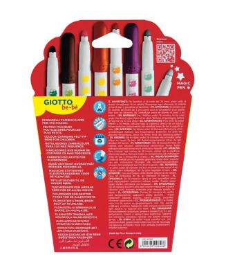 Caixa c/ 8 Super Marcadores Feltro Giotto Bebé Muda de cor 467900