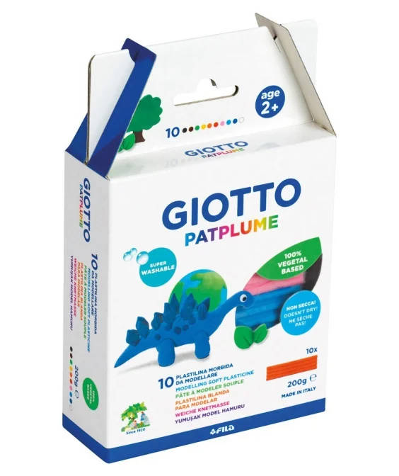 Caixa c/10 Barras Plasticina Giotto Patplume 20g Sortido 512900