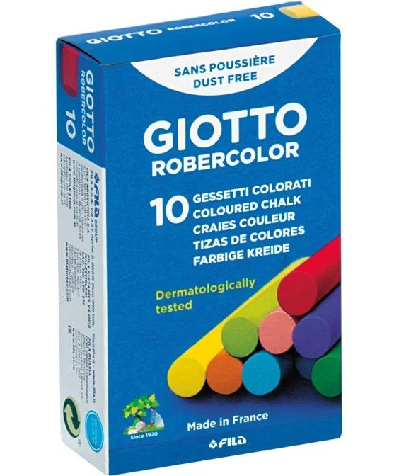 Caixa c/10 Paus de Giz Giotto Robercolor Cores Sortidas 538900