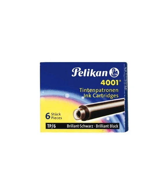 Caixa c/6 Cartuchos Pequenos Tinta Pelikan 4001 Preto